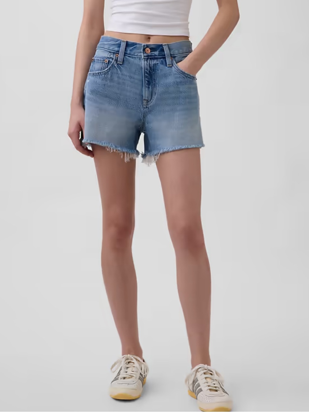 GAP Light Blue Denim Frayed Hem Shorts